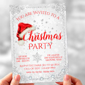 Red Weihnachtsmannmütze Snowflake Weihnachts-Party Einladung