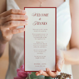 Red Welcome and Danke Classic Wedding