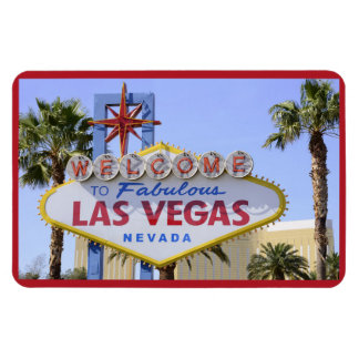Red Welcome Sign Nevada Las Vegas Magnet