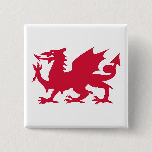 Red Welsh Dragon Button (Vorderseite)