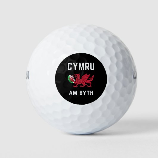 Red Welsh Dragon Cymru Roots Rugby Fan Wales Flagg Golfball (Vorderseite)
