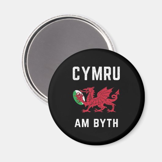 Red Welsh Dragon Cymru Roots Rugby Fan Wales Flagg Magnet (Vorderseite/Rückseite)