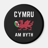 Red Welsh Dragon Cymru Roots Rugby Fan Wales Flagg Magnet (Vorne)