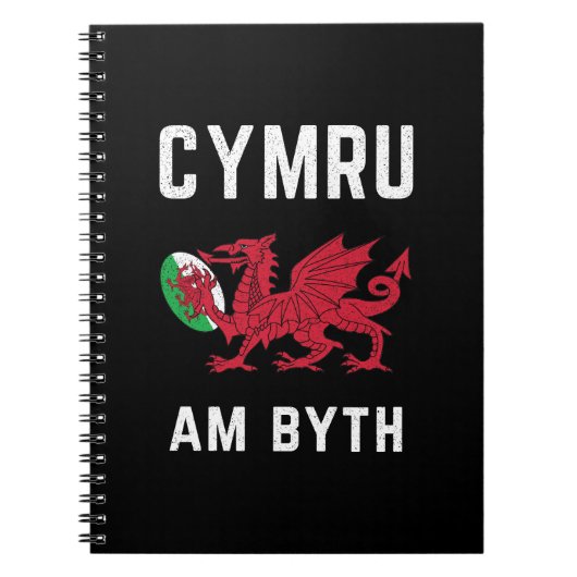 Red Welsh Dragon Cymru Roots Rugby Fan Wales Flagg Notizblock (Vorderseite)