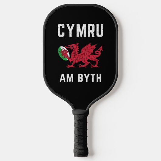 Red Welsh Dragon Cymru Roots Rugby Fan Wales Flagg Pickleball Schläger (Vorderseite)