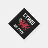 Red Welsh Dragon Cymru Roots Rugby Fan Wales Flagg Serviette (Ecke)