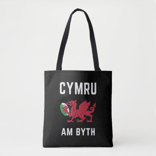 Red Welsh Dragon Cymru Roots Rugby Fan Wales Flagg Tasche (Vorderseite)