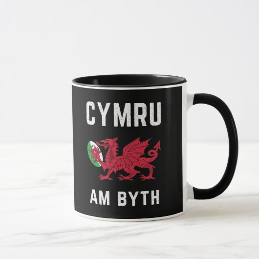 Red Welsh Dragon Cymru Roots Rugby Fan Wales Flagg Tasse (Rechts)