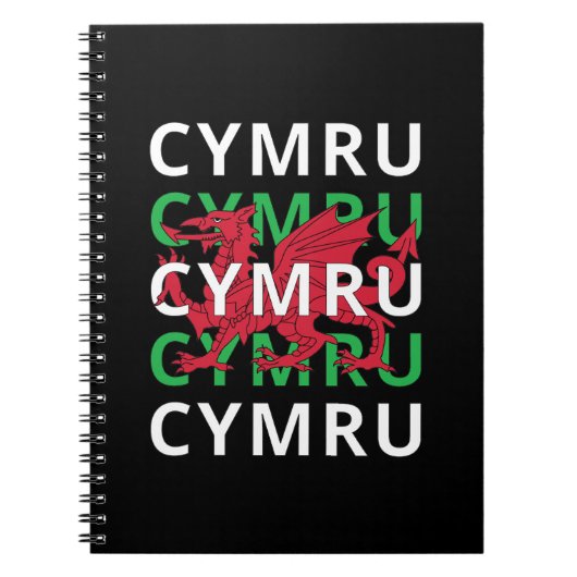Red Welsh Dragon Cymru Wiederholung Text Wales Roo Notizblock (Vorderseite)
