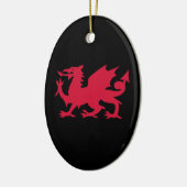 Red Welsh Dragon Keramik Ornament (Links)