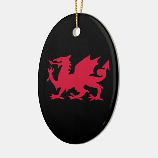 Red Welsh Dragon Keramik Ornament (Links)