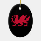 Red Welsh Dragon Keramik Ornament (Vorne)