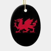 Red Welsh Dragon Keramik Ornament (Hinten)