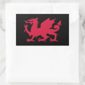 Red Welsh Dragon Rechteckiger Aufkleber (Tasche)