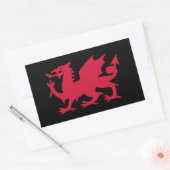 Red Welsh Dragon Rechteckiger Aufkleber (Umschlag)