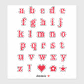 Red Western Letters | Monogram Alphabet Stickers Aufkleber (Blatt)