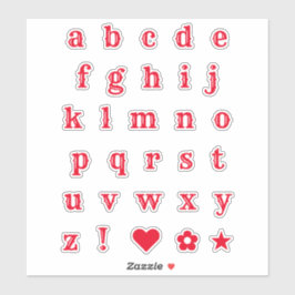 Red Western Letters | Monogram Alphabet Stickers Aufkleber