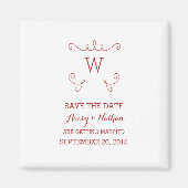 Red Whimsical Blüh Save the Date Magnet (Vorne)