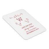 Red Whimsical Blüh Save the Date Magnet (Rechte Seite)