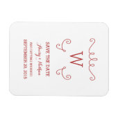 Red Whimsical Blüh Save the Date Magnet (Horizontal)
