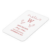 Red Whimsical Blüh Save the Date Magnet (Linke Seite)