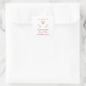 Red Whimsical Blühte Save the Date Stickers (Tasche)