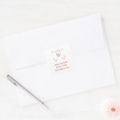 Red Whimsical Blühte Save the Date Stickers (Umschlag)