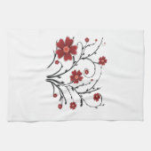 Red Whimsical Blume Küchentücher (Horizontal)