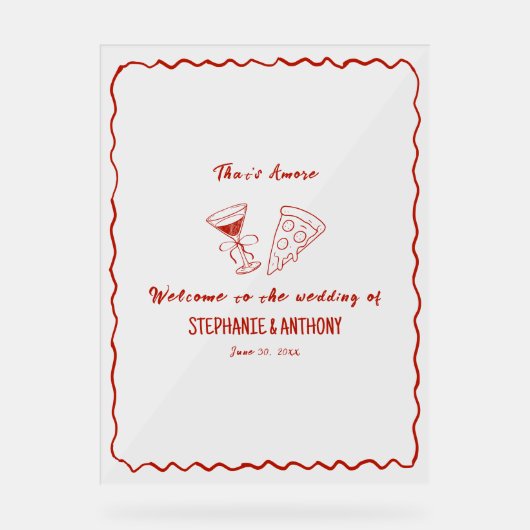 Red Whimsical Frame, das ist mehr italienisch Hoch Acrylschild (Vorderseite)