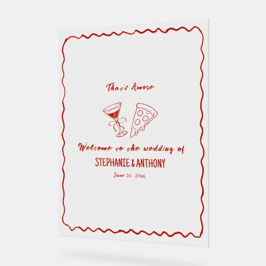 Red Whimsical Frame, das ist mehr italienisch Hoch Acrylschild (Winkel)