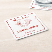 Red Whimsical Frame, das ist mehr italienisch Hoch Rechteckiger Pappuntersetzer (angewinkelt)