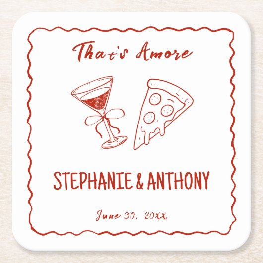 Red Whimsical Frame, das ist mehr italienisch Hoch Rechteckiger Pappuntersetzer (Vorderseite)