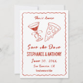 Red Whimsical Frame, das ist mehr italienisch Hoch Save The Date (Vorderseite)