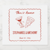 Red Whimsical Frame That's Amore Italian Wedding Bierflaschenetikett (Einzelnes Label)