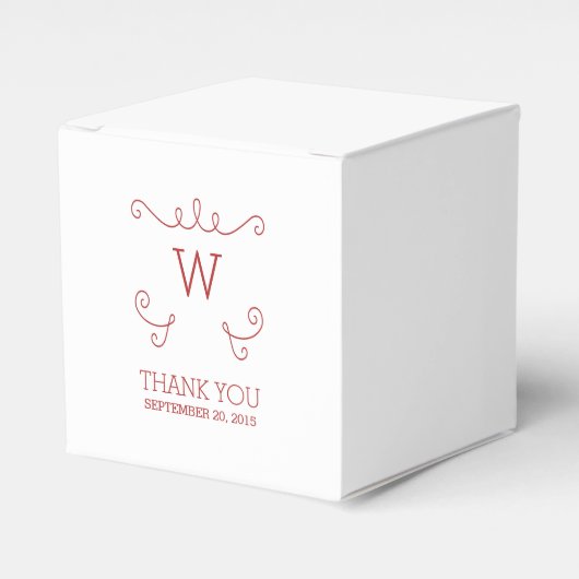 Red Whimsical Geblüht Monogram Fevor Boxen Geschenkschachtel (Vorderseite)