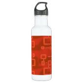 Red Whimsical Geometric Abstract Edelstahlflasche (Vorderseite)