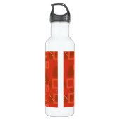 Red Whimsical Geometric Abstract Edelstahlflasche (Rückseite)