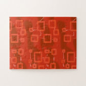 Red Whimsical Geometric Abstract  Puzzle (Horizontal)