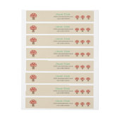 Red Whimsical Mushrooms umhüllen Adressetiketten Rundum-Adressaufkleber (Bogen)