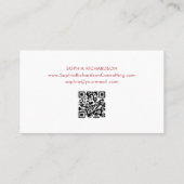 Red Whimsical Retro Cherries | QR-Code Visitenkarte (Rückseite)