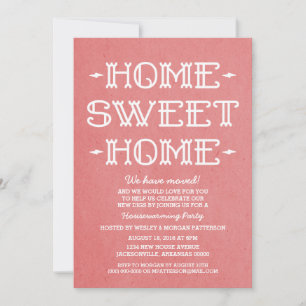 Red Whimsical Sweet Zuhause Housewarming Party Einladung