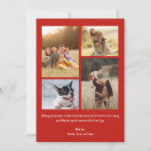 Red Whimsical Weihnachts-Foto Collage Holiday Card Ankündigung (Rückseite)