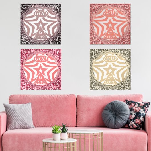 Red Whirl Pattern Poster Print - Intricate Art Bilderwand Sets (Wohnzimmer)