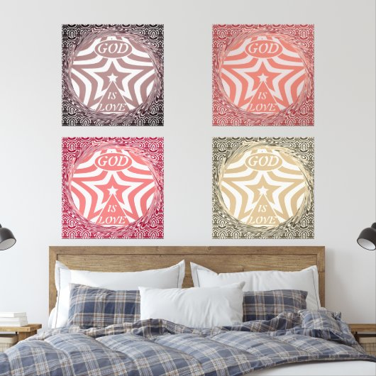 Red Whirl Pattern Poster Print - Intricate Art   Bilderwand Sets (Schlafzimmer)