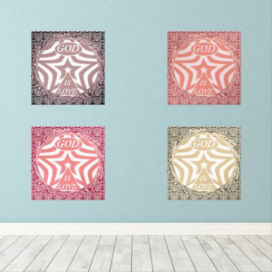 Red Whirl Pattern Poster Print - Intricate Art Bilderwand Sets (Holzboden)