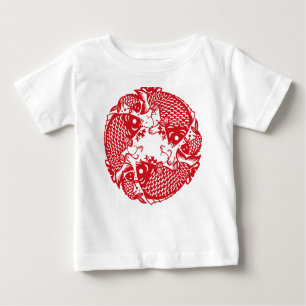 Red Whirling Koi Carp Fish Group Baby T-Shirt
