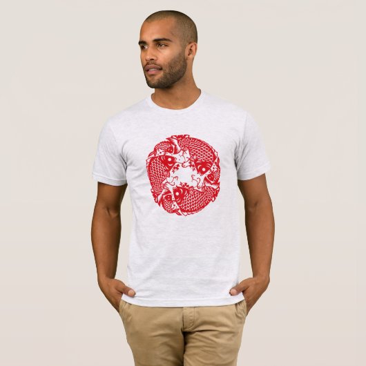 Red Whirling Koi Carp Fish Group Klassik Männer T T-Shirt (Vorne ganz)