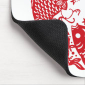 Red Whirling Koi Carp Fish Group Mousepad (Ecke)