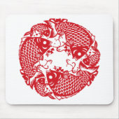 Red Whirling Koi Carp Fish Group Mousepad (Vorne)