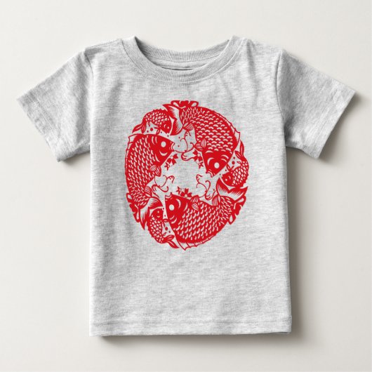 Red Whirling Koi Carp Fish Group T-Shirt (Vorderseite)